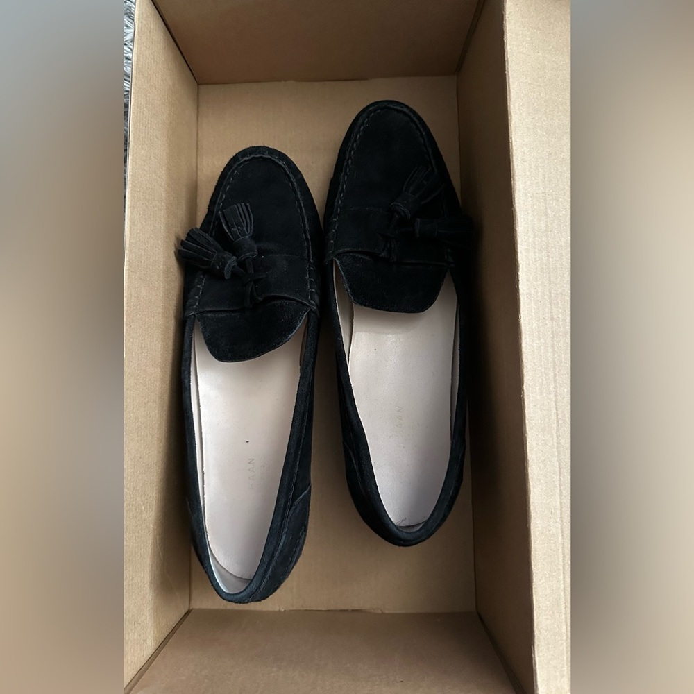 Cole Haan Grand Os black Suede
Tassel Loafers.